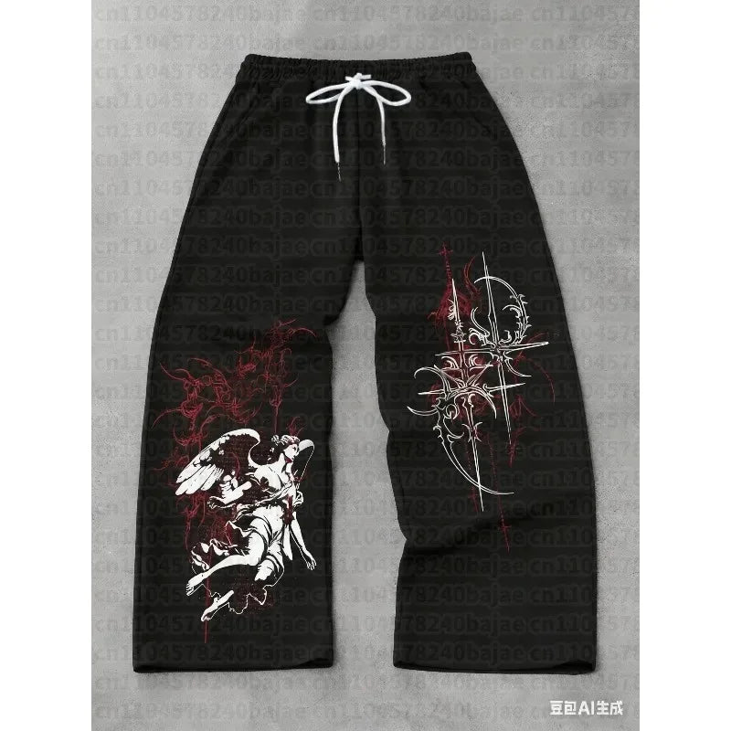 2026 Gothic Punk Vintage Fashionable Breathable Quick Drying Pants Sports and Fitness Pants 3D Printed Sportswear Adult Kids