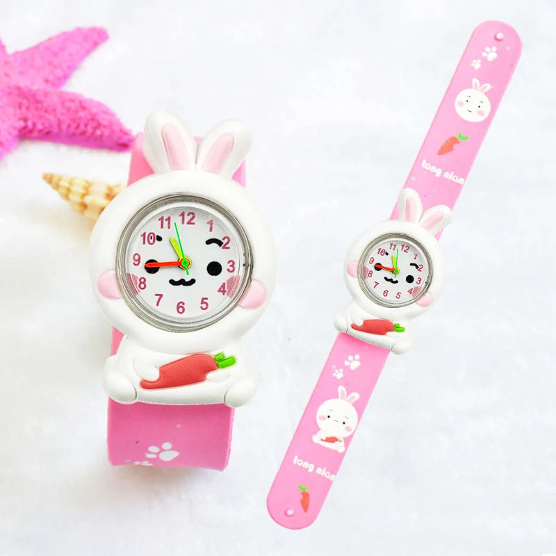 Cartoon Printed Strap Children's Watch Colorful Silicone Baby Birthday Gift Kids Study Time Toy Girls Boys Watch Clock Bracelet