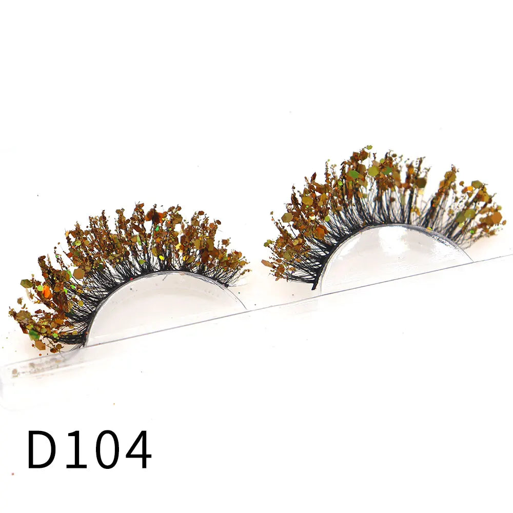 1 Pair Halloween Style Dreamy Sequins Glitter False Eyelashes Whole Strip Fluffy DIY Lashes Cosplay Stage Eye Makeup