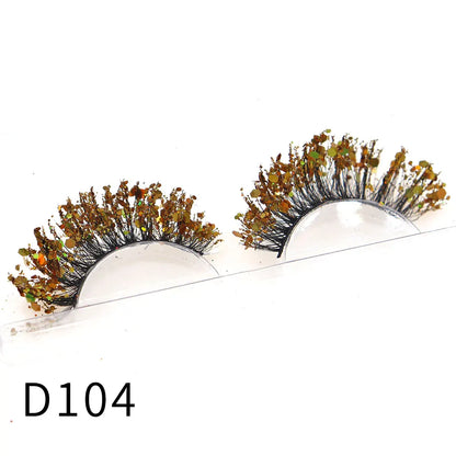 1 Pair Halloween Style Dreamy Sequins Glitter False Eyelashes Whole Strip Fluffy DIY Lashes Cosplay Stage Eye Makeup