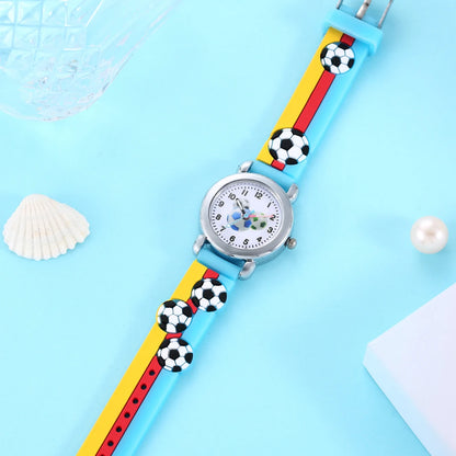 New Fashion Color Cartoon Football Students Children Watch Quartz Watch Electronic Watch