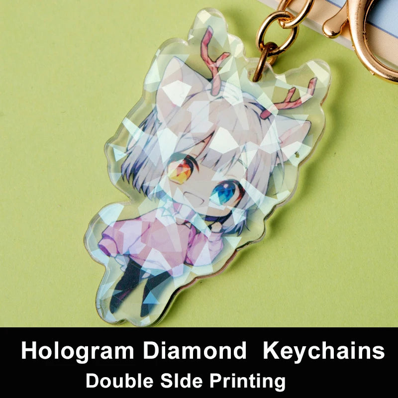 Custom Keychains Cartoon Llavero Key Chain Photo Customized Anime Charms Hologram Clear Acrylic Personalized Designer Keychains