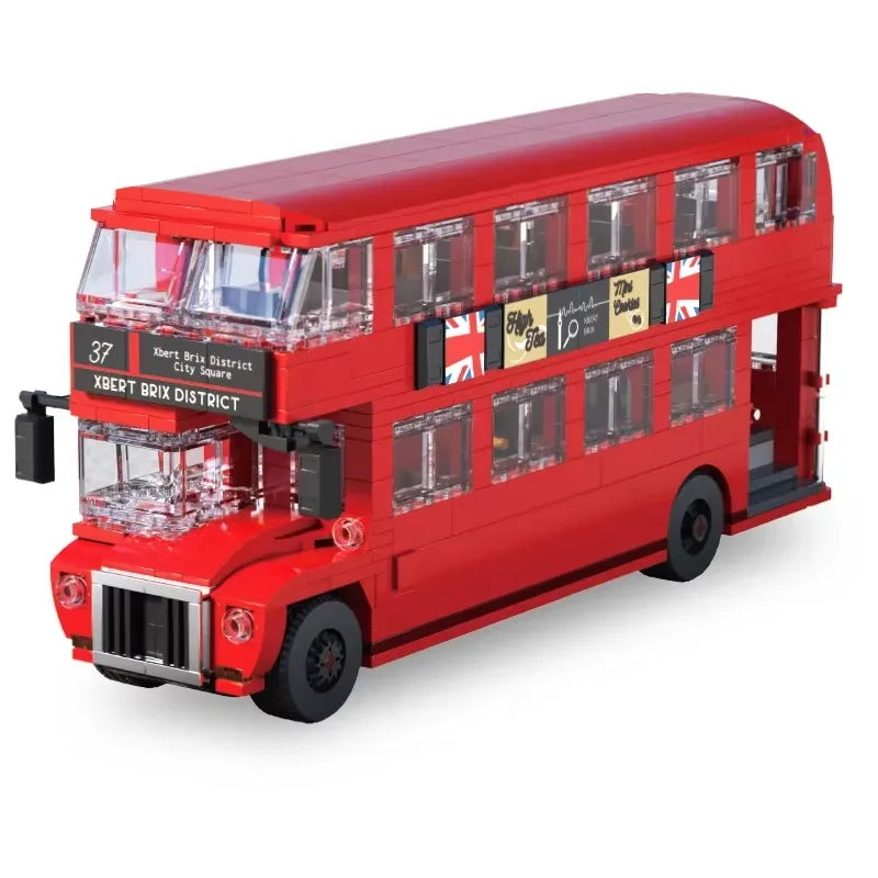 745PCS British Retro Double Decker Bus Building Blocks City Tour Bus Model Bricks Desktop Decoration Puzzle Toys Holiday Gifts