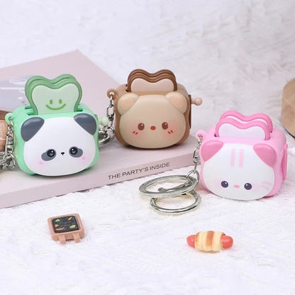 Cute Bread Machine Panda Creative Keychain, Stress-relieving Accessory | Exquisite Keychain | Cartoon Small Gift