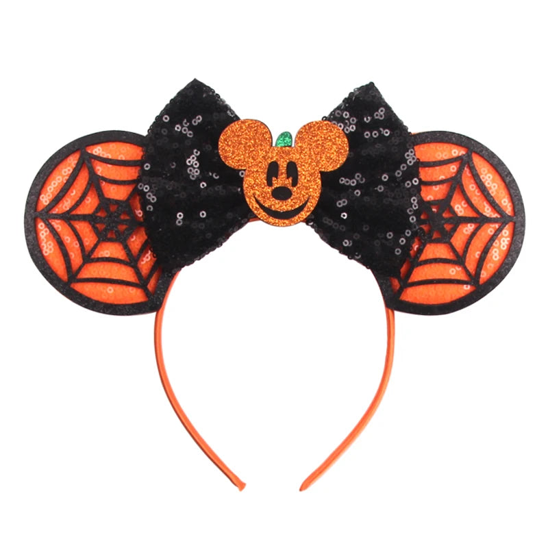2023 Mouse Ears Headband For Kids Adult Halloween Spider Sequins Bow Hairband Festival Party Cospaly DIY Hair Accessories