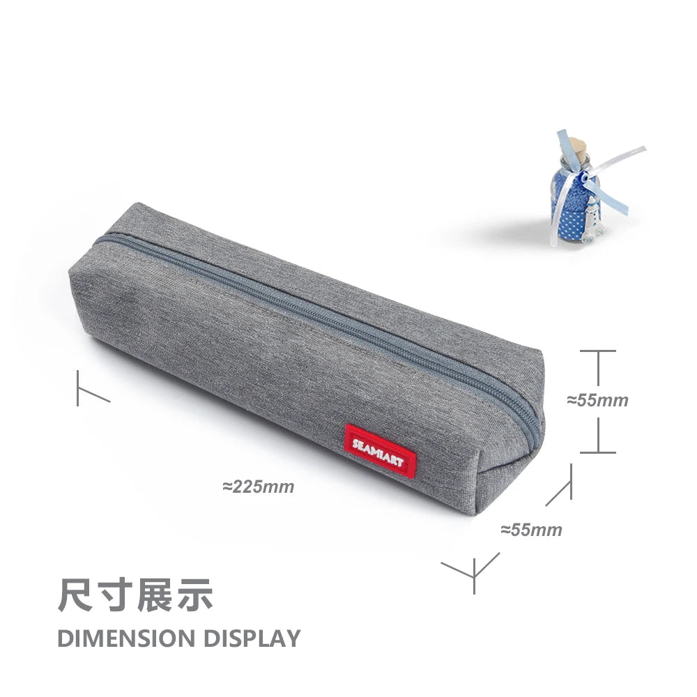 1pc Small Solid Color Simple Zipper Kawai Pencil Case Mini Pen Bags Papeleria Stationery for School Office Suppliers