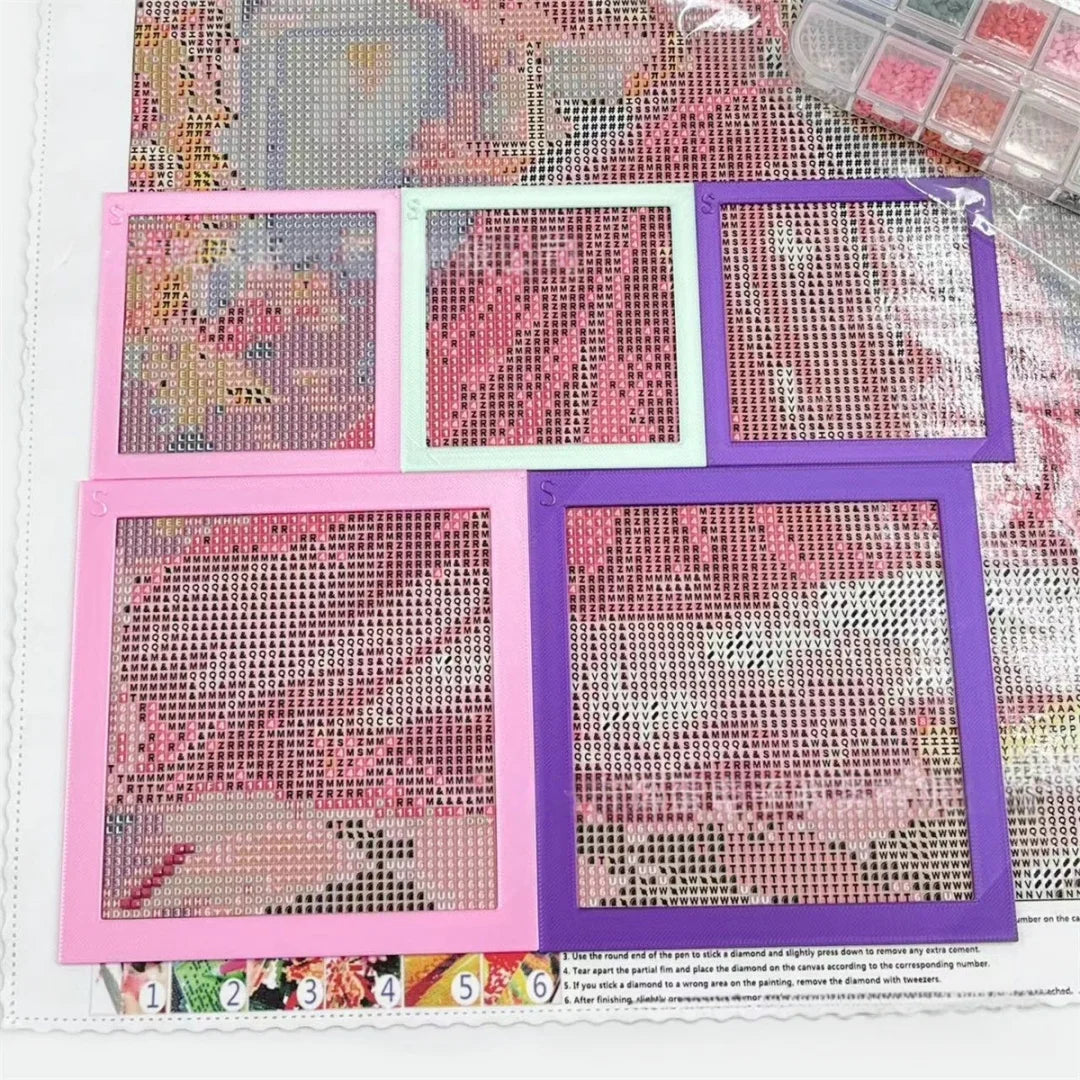 2Pcs Diamond Painting Positioning Rulers in Random Colors - Reusable Multi-Specification Grid Alignment Frames, DIY Diamond Art Crafts Precise Drilling Spacing Guide Tool