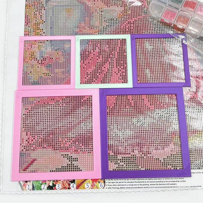 2Pcs Diamond Painting Positioning Rulers in Random Colors - Reusable Multi-Specification Grid Alignment Frames, DIY Diamond Art Crafts Precise Drilling Spacing Guide Tool