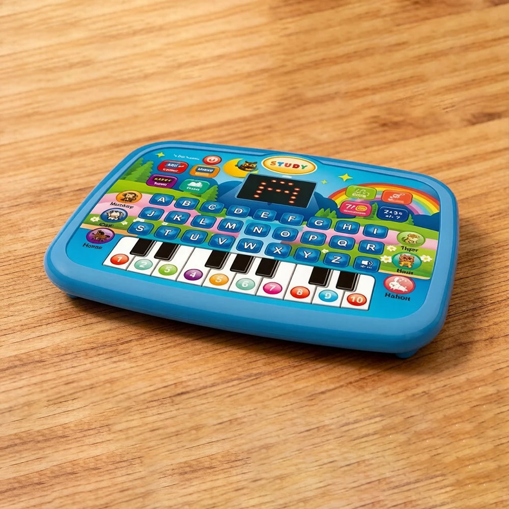 New Mini Simulation Laptop Early Learning Machine With LED Display Musical Kids Educational Toy Available In Purple And Blue Siz