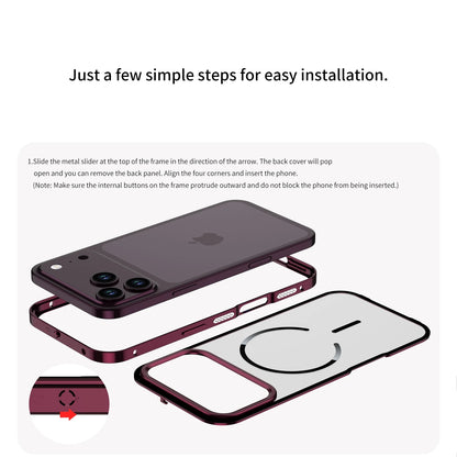 For Magsafe Matte Backplane 2in1 Magnetic Phone Case for iPhone 18 17 Pro Max 18Pro Aluminum Alloy Buckle Border Removable Cover
