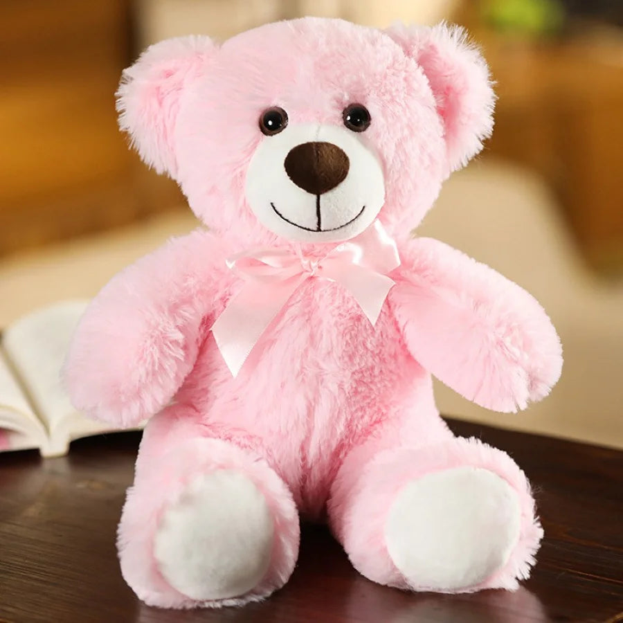 Teddy Bear Stuffed Animal Plushie, Light Brown Stuffed Teddy Bear Toys, Soft Plushies Gift for Baby Shower, Room Decorations
