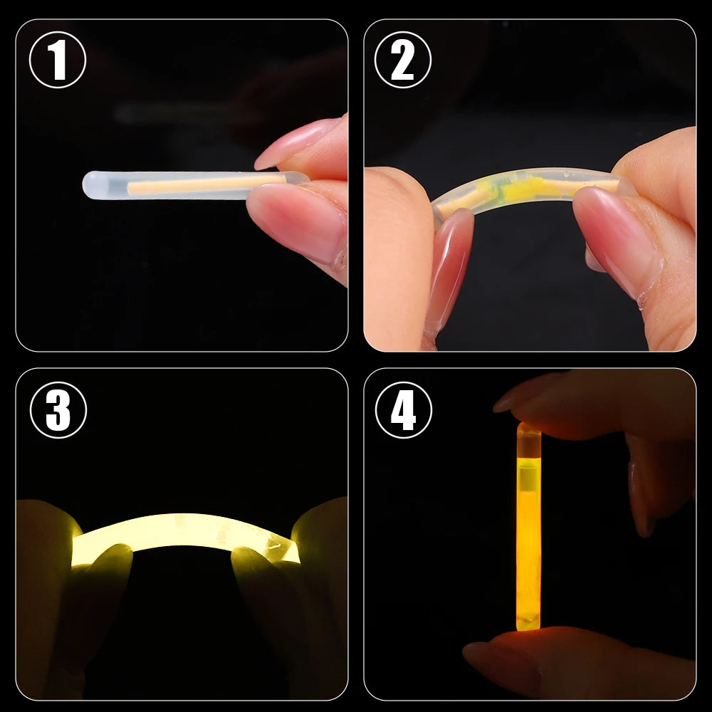 60/10PCS Mini Glowing Stick Multicolor Chemical Fluorescence Stick Night Fishing Lighting Tool Children Gifts Event Party Supply