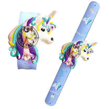 Cartoon Printed Strap Children's Watch Colorful Silicone Baby Birthday Gift Kids Study Time Toy Girls Boys Watch Clock Bracelet