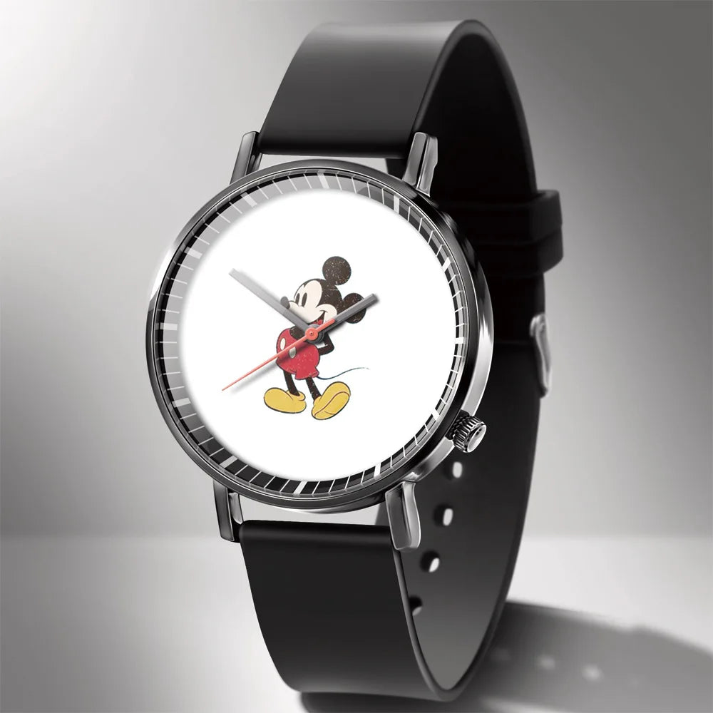Disney Mickey Minnie Mouse Girl  Boy Children's Kids Watch Women Cute Male Female Couple Wrist Watches Birthday Gifts