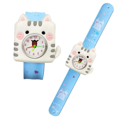 Cartoon Printed Strap Children's Watch Colorful Silicone Baby Birthday Gift Kids Study Time Toy Girls Boys Watch Clock Bracelet