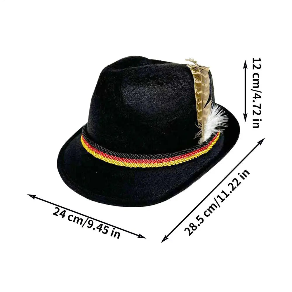 Unisex German Hats for Oktoberfest Non-Woven Headgear Oktoberfest Party Hat for Adults Party Halloween Carnival Cultural Event