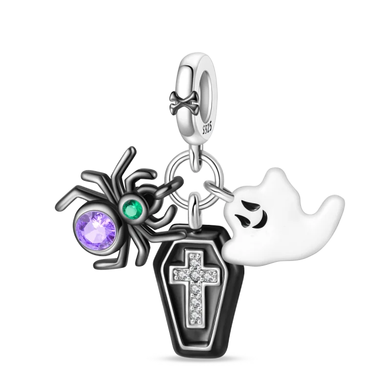 New in 925 Silver Halloween Collection Charm Glowing skull Beads Fit pand 3mm Bracelet DIY Pendant Woman Jewelry 2024 Hot Sale