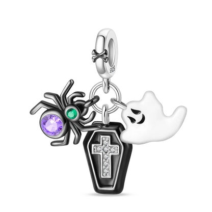 New in 925 Silver Halloween Collection Charm Glowing skull Beads Fit pand 3mm Bracelet DIY Pendant Woman Jewelry 2024 Hot Sale