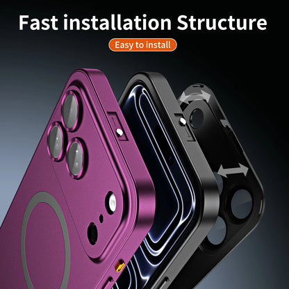 Fashion Metal Frame Phone Case For iPhone Air 13 14 15 16 17 18 Pro Max Plus Aluminum PC Back Panel  Cover For Apple 18 Promax