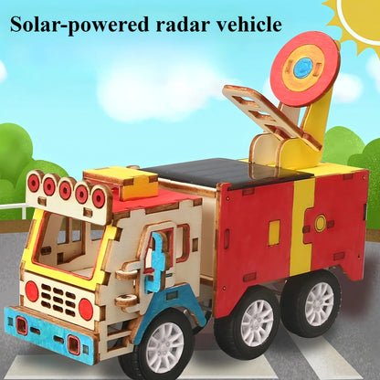 Solar Car Lunar Exploration Vehicle Children's Diy Hand-Assembled Model Diy 3d Wooden Puzzle Science And Education Toys