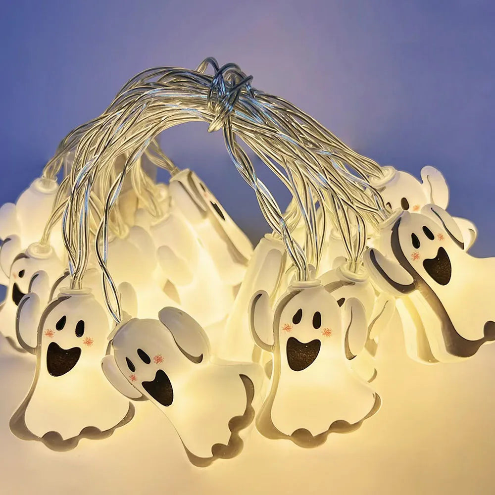 Halloween Decoration LED String Lights,Pumpkin Ghost Spider Web Hanging Lamp,Home Outdoor Lantern Props
