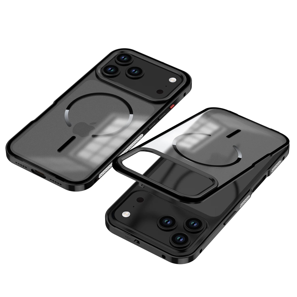 For Magsafe Matte Backplane 2in1 Magnetic Phone Case for iPhone 18 17 Pro Max 18Pro Aluminum Alloy Buckle Border Removable Cover