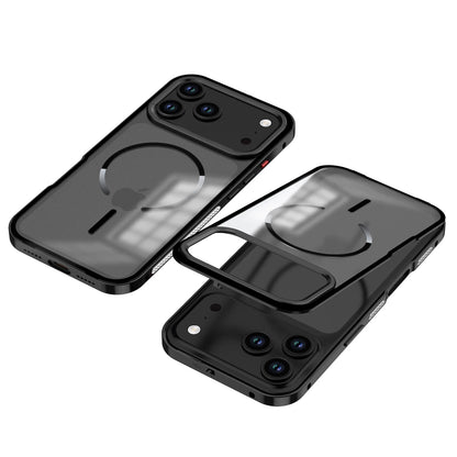 For Magsafe Matte Backplane 2in1 Magnetic Phone Case for iPhone 18 17 Pro Max 18Pro Aluminum Alloy Buckle Border Removable Cover