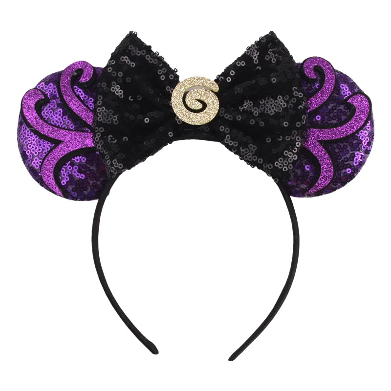 2024 Halloween Mouse Ears Headband Sequins Bow Hairband For Women Featival Party DIY Hair Accessories Boutique