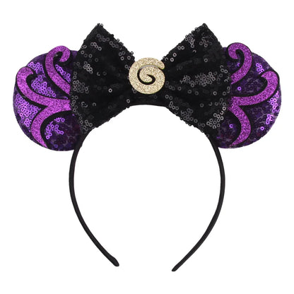 2024 Halloween Mouse Ears Headband Sequins Bow Hairband For Women Featival Party DIY Hair Accessories Boutique