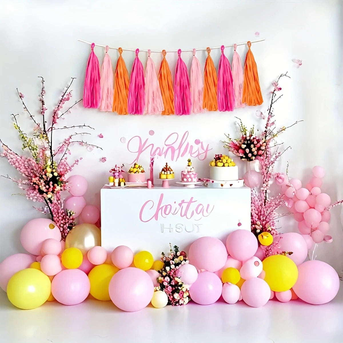 15Pcs Vibrant Tassel Garland Banners - Ideal for Birthday, Halloween, Christmas, Weddings Party Decorations and Home Decorations