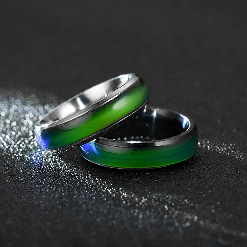 6MM Changing Color Stainless Steel Rings For Women Mood Emotion Feeling Temperature Ring Men Couples Fashion Jewelry Gift