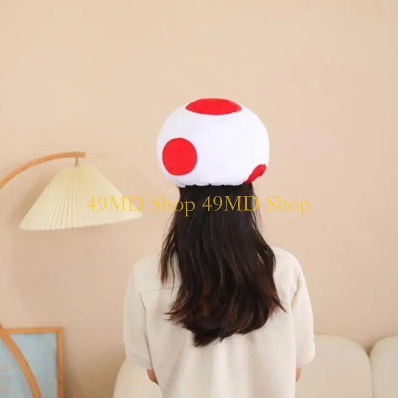 49MD Mushroom Hat for Halloween Costume Hat Festival Party Gathering Headgear Seasonal Party Photoshoots Hat Accessories
