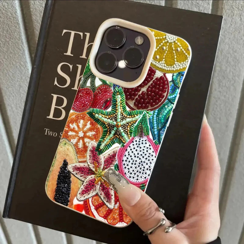 Retro Fruit Pattern Phone Case For iPhone 17 18 Pro Max 16 15 14 13 12 11 Pro Max 16e X XR XS Max 15 14 Plus Shockproof Cover