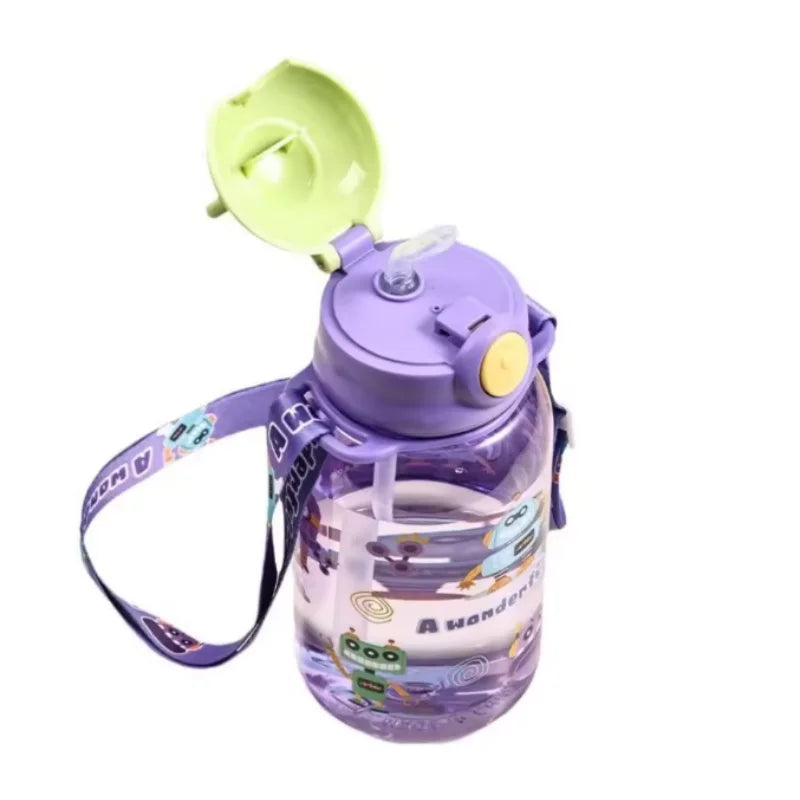 650ml Cute Kids Water Bottle With Straw Free BPA Leakproof Outdoor Portable Children's Cups School Water Bottle for Children