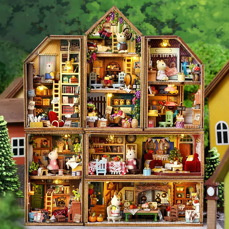 Doll House Miniature 3D Puzzle Toys Wooden Dollhouse Handmade Assembly Models For Teenagers Birthday Gifts Home Decoration