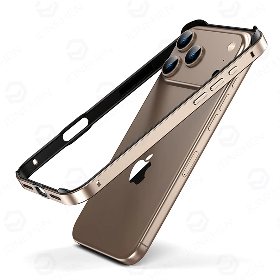 Light Hybrid Silicone Frame Aluminum Metal Case For iPhone 18 17 16 15 14 13 Pro Max Air Better Heat Bumper Alloy Accessories