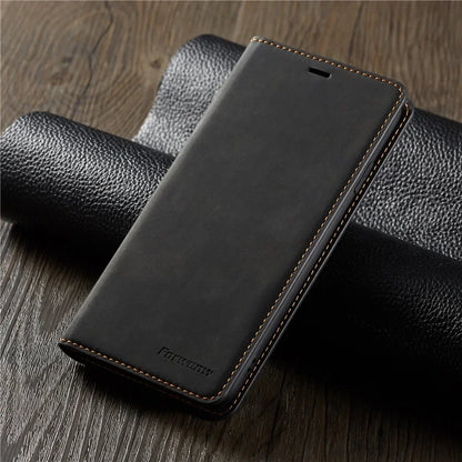 Thin Suede Leather Wallet Case for iPhone 11 12 13 14 15 16 17 18 Pro Max Mini XR XS 8 7 6 Plus SE 5S Flip Cover Strong Magnet