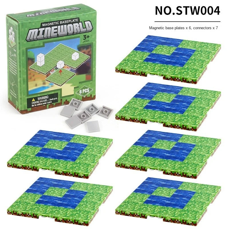 Magnetic Base Plate Variety Baseplates Match Mine World Magnetic Building Blocks Toys for Boys and Girls 3+ DIY Children Toy