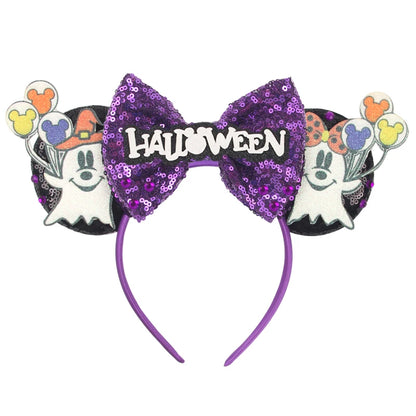 2026 Latest Halloween Cobweb Ears Headband Women Festival DIY Mouse Hairband Kids Party Villains Cosplay DIY Hair Accessories