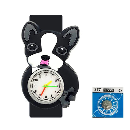 Cartoon Children Watches Baby Study Look The Time Toy Bracelet Kids Slap Watch for Boys Girls Birthday and Christmas Gift Clock