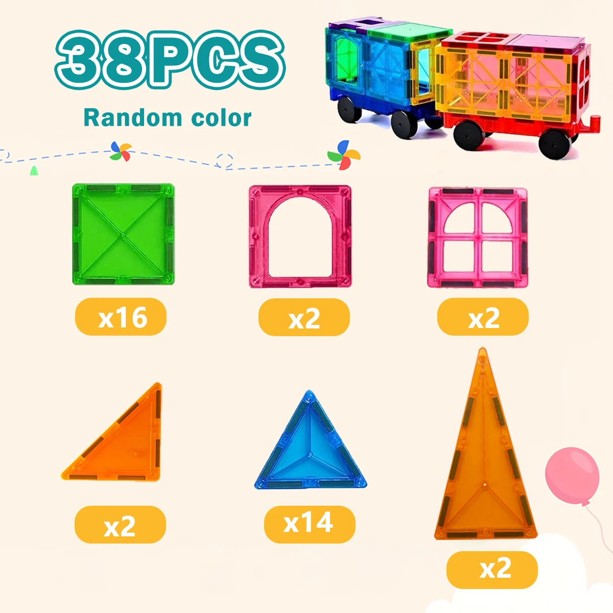 5.5cm Magnetic building blocks magnetic force plate children's toys, creative architect toys, handheld children's gifts