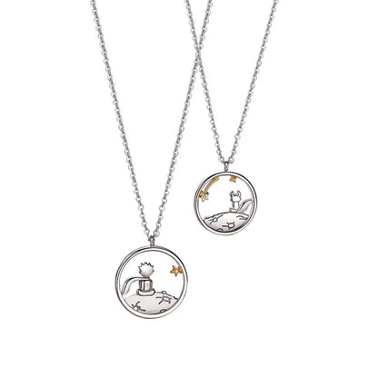Fashion Cute Prince Little Fox Pendant Necklaces Choker Couple Necklaces Pendants Women Jewelry Accessories Valentine's Day Gift