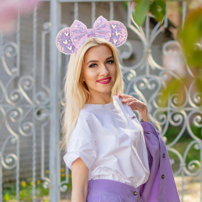 New Trendy Mouse Ears Headband 3.3"Velvet For Girls Soft Bow Hairband Halloween Festival Party Trip DIY Hair Accessories Gifts