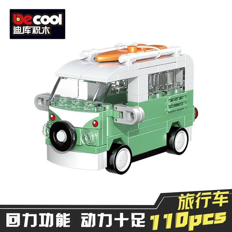Racing Car Bus Engineering Vehicle Ambulance Pull Back Model Building Blocks Brick Toys Children Boys Compatible With Lego