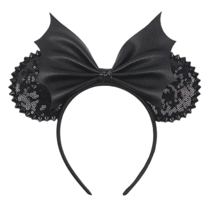 2026Latest Mickey Minnie Ear Headband Sequin Bows For Girl Adult Kids Halloween Party Cosplay Hair Accessories Princess Hairband