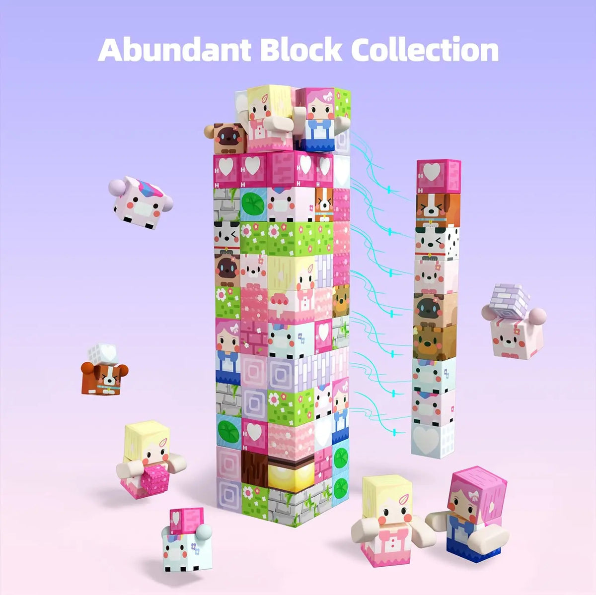 Magnetic Building Blocks Mine World Magnet Pink Girly Heart Blossom Cave Plant Zombies Cubes Set Brick Cube Toys Children Gifts