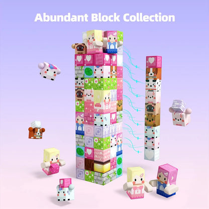 Magnetic Building Blocks Mine World Magnet Pink Girly Heart Blossom Cave Plant Zombies Cubes Set Brick Cube Toys Children Gifts