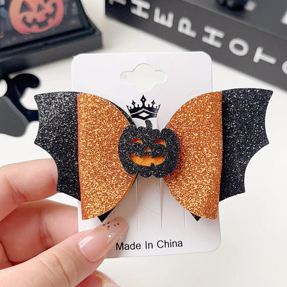 European Style Halloween Hair Clips Creative Pumpkin Ghost Bat Barrettes Themed Party Accessories Unisex