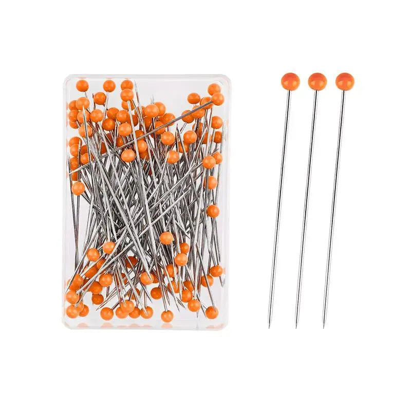 100Pcs/Box 38mm Sewing Pins Glass Head Dressmaking Pins Quilting Pins Pearl Heads For DIY Embroidery Sewing Positioning Tools