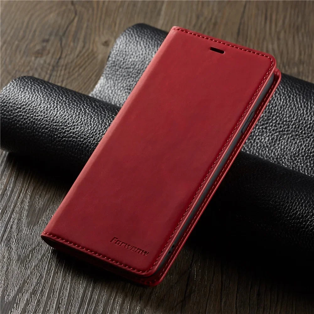 Thin Suede Leather Wallet Case for iPhone 11 12 13 14 15 16 17 18 Pro Max Mini XR XS 8 7 6 Plus SE 5S Flip Cover Strong Magnet